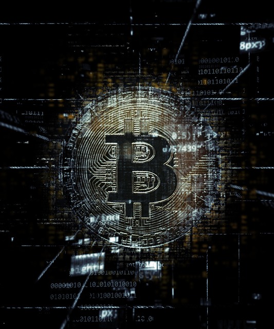 cocepto digital sobre un token de bitcoin