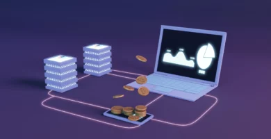 ilustración representativa de una transferia de criptomonedas a través de un pool de minería