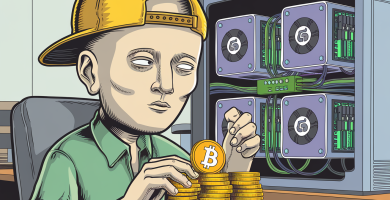ilustración sobre minar criptomonedas generada con ia