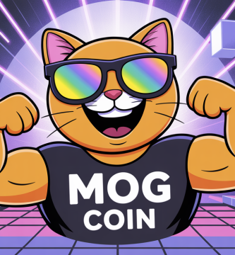 Ilustración del personaje de la criptomoneda MOG una memecoin inspirada en la cultura del mogging