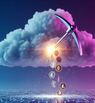 Imagen abstracta sobre la mineria de criptomonedas en la nube