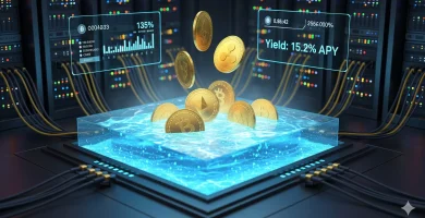 pool de yield farming imagen generada po ia estilo realista
