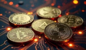 Representaciones fisicas de criptomonedas importantes Binance Coin,Ripple, Solana, Cardano y Polygon