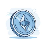 token de cripotomendas de Ethereum ETH. -Ilustracion genereda con ia. 