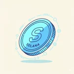 token de cripotomendas de Solana SOL. ilustracion genereda con ia. 