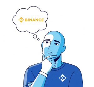 ilustracion de un hombre pensando sobre Binance