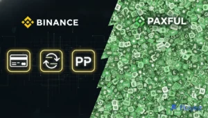 Comparativa de métodos de pago: Binance (opciones clásicas) y Paxful (gran variedad P2P), con sus logos y colores.