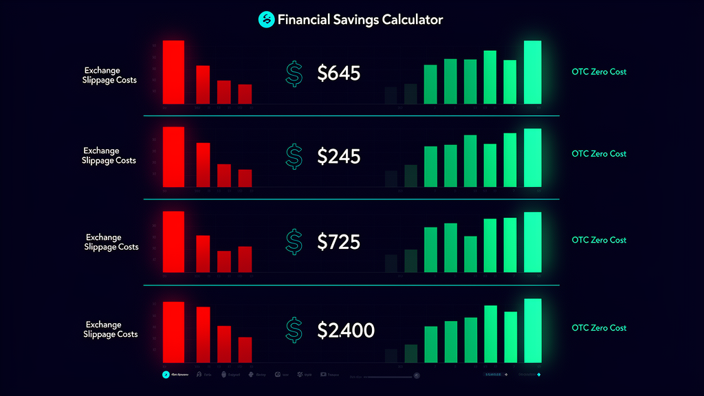Calculadora de ahorro al usar OTC vs Binance para compras de cripto empresariales