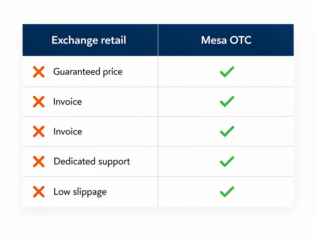 diferencia exchange vs mesa OTC comprar USDT Mexico empresas