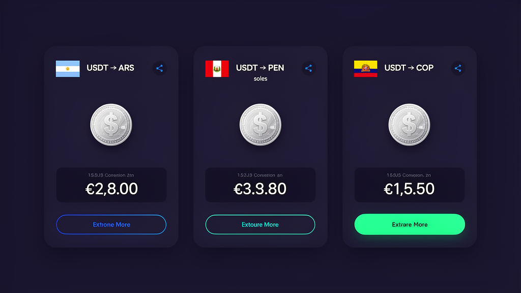 Tipo de cambio del dólar cripto en Argentina, Perú y Colombia
