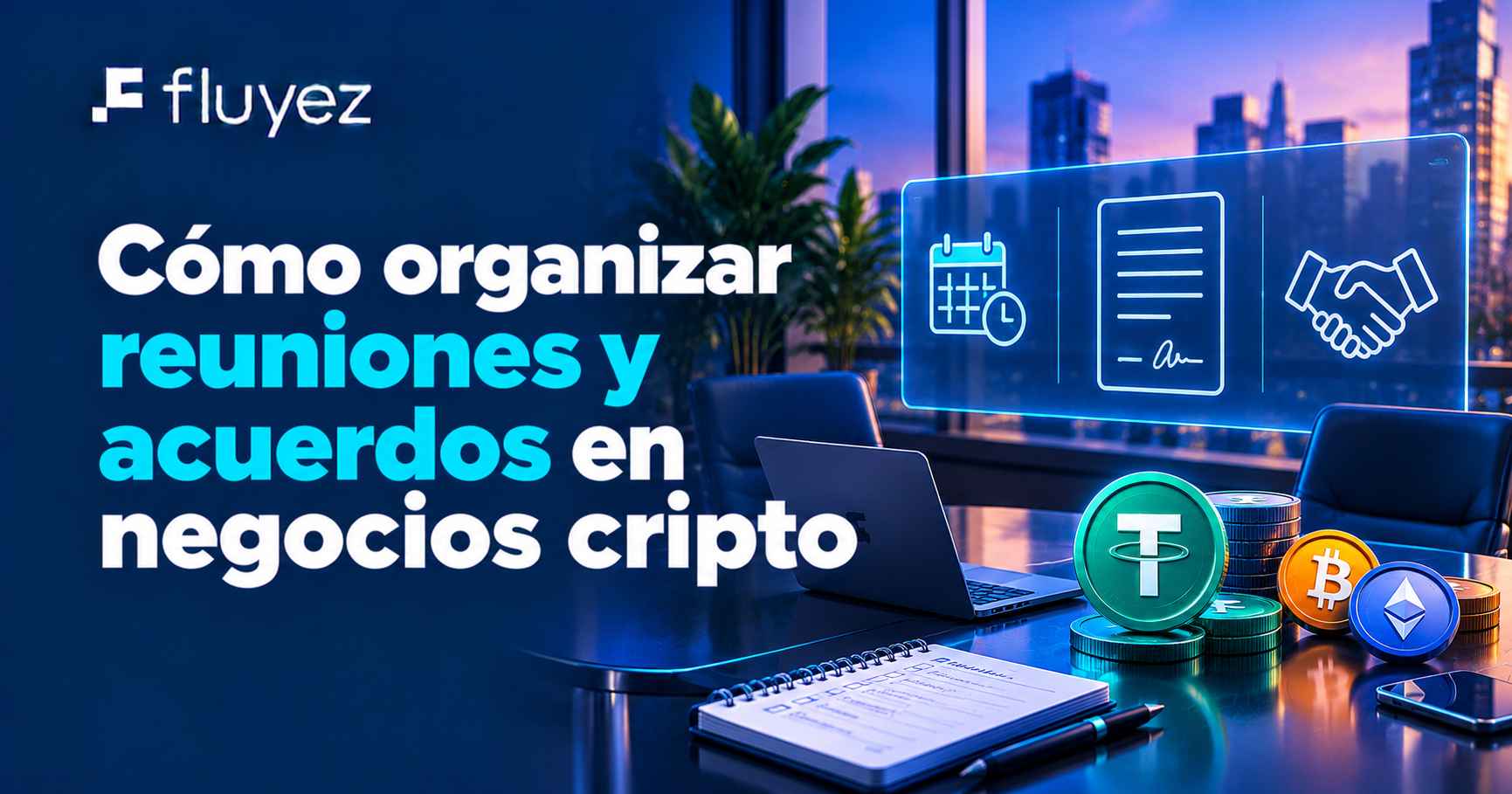 Reuniones cripto en la oficina moderna