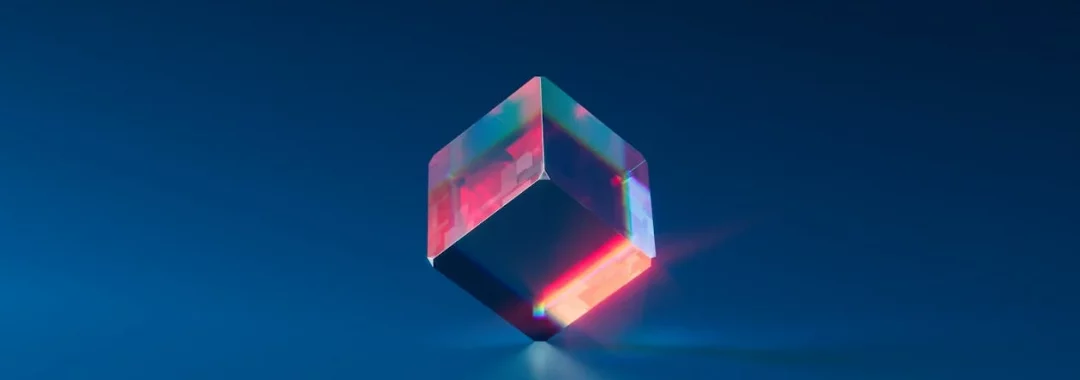 ilustracion digital de un cubo de cristal representando un nft