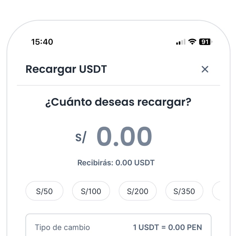 Recibe USDT en Wallet