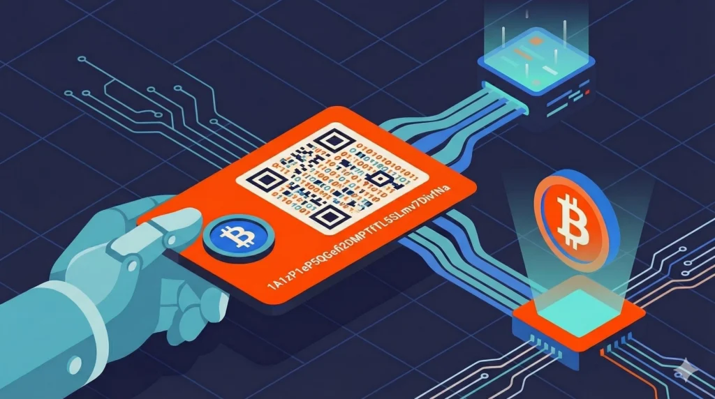 Ilustracion representativa de la función de una dirección Bitcoin